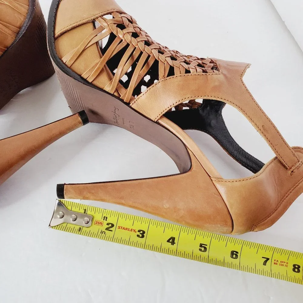 Elizabeth and James Tan Cutout Heels - Picture 8 of 11